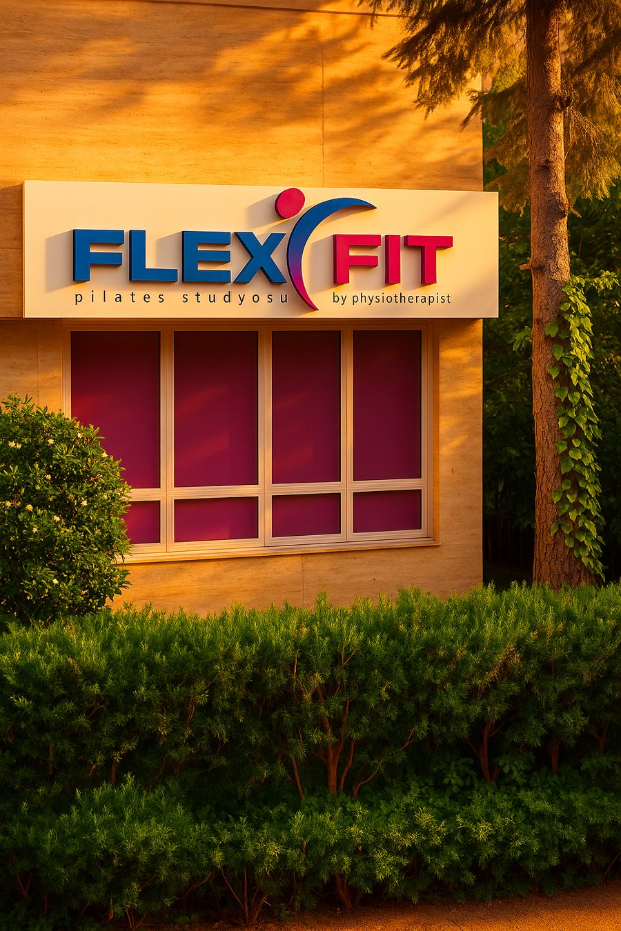 Flexfit Pilates stüdyo tabelası